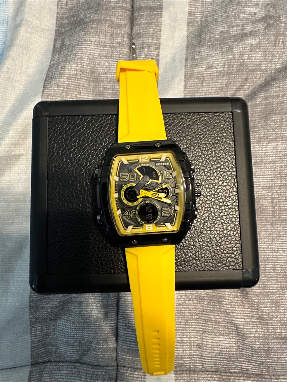 Invicta Bold Yellow Sport Watch with Black Dial